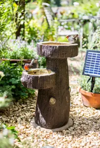 Easy Fountain Robin Springs Solar With Battery Backup Garden Feature incl LEDs - L 27 cm x W 38 cm x H 57 cm