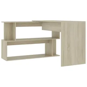 Berkfield Corner Desk Sonoma Oak 200x50x76 cm Engineered Wood