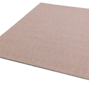 Pink Wool Luxurious Wool Modern Geometric Handmade Rug for Living Room and Bedroom-200cm X 300cm