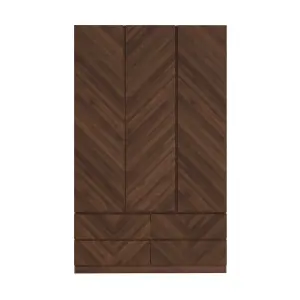 GFW Catania 3 Door 4 Drawer Wardrobe Royal Walnut