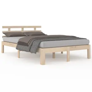 vidaXL Bed Frame Solid Wood 135x190 cm Double