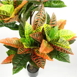 140cm Artificial Codiaeum Tree with 179 Leaves