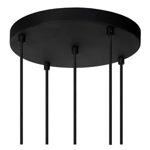 Lucide Marius Modern Cluster Pendant Light 55cm - 5xE27 - Black