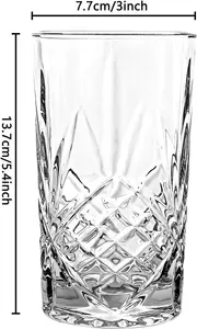 simpa 365ml Retro Style Highball Drinking Glasses, Set of 6