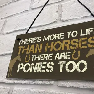 Red Ocean Funny Novelty Horse Pony Gifts For Girls Women Hanging Stable Bedroom Sign Birthday Gift For Horse Lovers