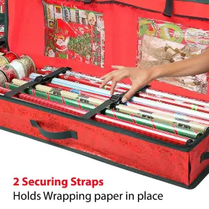 Christmas Xmas Wrapping Paper Storage Bag Gift Wrap Decoration Tidy Organiser