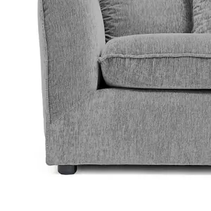 Lucas Water Repellent Velvet Chenille Right Facing Corner Sofa in Graphite