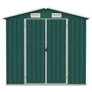 Berkfield Garden Shed Green 205x129x183 cm Galvanised Steel