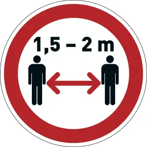 Durable Adhesive ISO "Social Distancing" Sign Safety Floor Sticker - 43cm