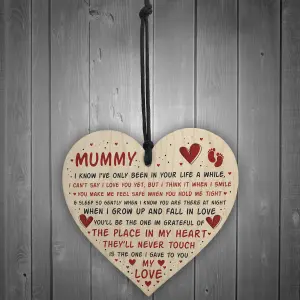 Red Ocean Mothers Day Gift For New Mummy Wooden Heart Mummy To Be Gift Special Keepsake Plaque