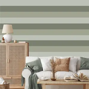 World of Wallpaper Stripe Wallpaper Soft Green/Sage/Olive