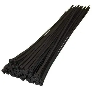 10 x Black Long Cable Ties 450mm x 7.6mm Wide Heavy Duty Nylon Zip Ties