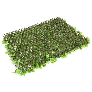 Expanding Artificial Green Apple Leaves Privacy Fence Garden Trellis 180 x 90 cm