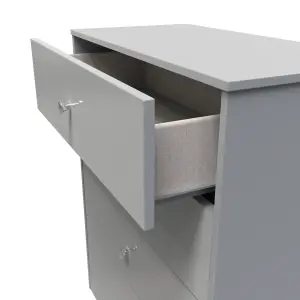 Taunton 4 Drawer Chest in Uniform Grey Gloss & Dusk Grey (Ready Assembled)