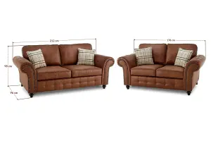 Furniture Stop - Oakland Faux Leather 3+2 Seater Sofa Set