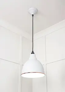 White Gloss Brindley Pendant in Flock