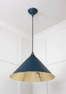 Smooth Brass Hockley Pendant in Dusk