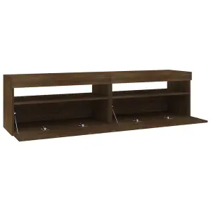 Berkfield TV Cabinet with LED Lights 2 pcs Brown Oak 75x35x40 cm