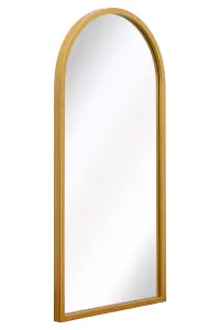 MirrorOutlet The Arcus Gold Metal Framed Arched Wall Mirror 80CM X 40CM