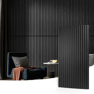 Contemporary Acoustic Decorative Wall Panel KIT Black 2440x600mm