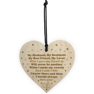 Handmade Gift For Husband Wooden Heart Anniversary Gift For Him Keepsake Gift