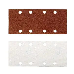 10 x Hook and Loop 1/3 Sanding Sheets, 80 Grit Punched 93 x 190mm Sander Pads