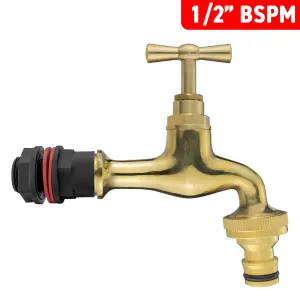 water butt/rain barrel adaptor +antique style brass tap(requires a 21mm hole)