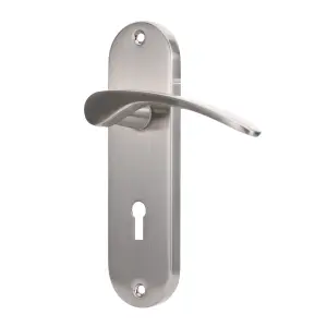 Sandleford Moreton Door Handle Lock Lever  Set - Brushed Nickel