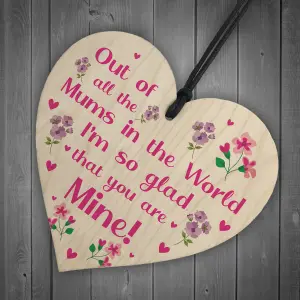 Novelty Gift For Mum On Mothers Day Birthday Thank You Gift For Her Wood Heart