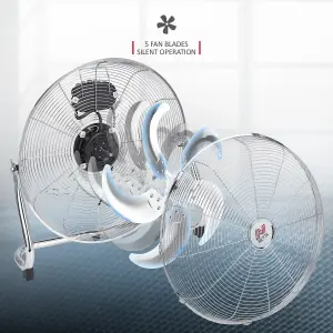 NETTA 20 Inch Gym Floor Fan - Chrome