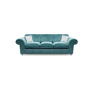 Windsor Teal 3 Seater & 2 Seater Sofas - Silver Feet