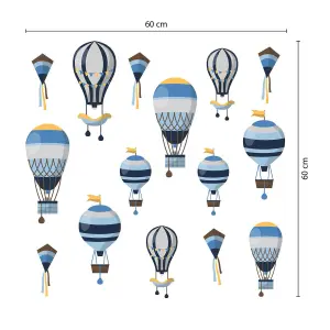 Walplus Hot Air Balloons Kids Sticker PVC Blue