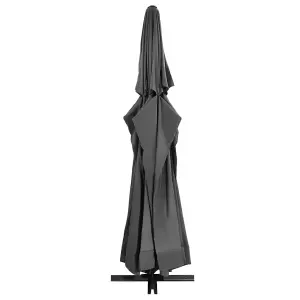 Berkfield Outdoor Parasol with Aluminium Pole 600 cm Anthracite