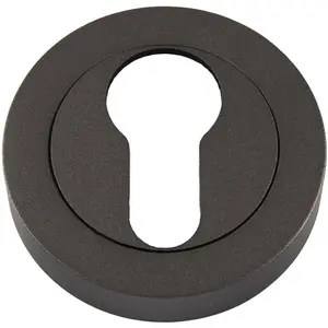 50mm Euro Profile Round Escutcheon Concealed Fix Matt Bronze Keyhole Cover