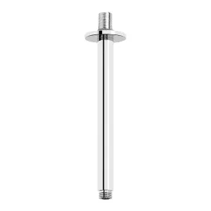 Nes Home Modern Chrome Round Overhead Swivel Rain Shower Head & Solid Solid Brass 250 mm Ceiling Mounted Arm