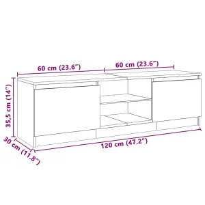 vidaXL TV Cabinet with LED Lights Sonoma Oak 120x30x35.5 cm