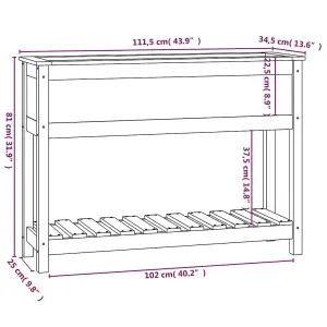 Berkfield Planter with Shelf Honey Brown 111.5x34.5x81 cm Solid Wood Pine