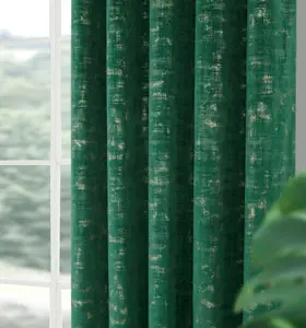 Home Curtains Venice Thermal Interlined 45w x 54d" (114x137cm) Green Eyelet Curtains (PAIR)