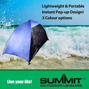 Blue UV Protection Beach Shelter Factor 40 Tent In Carry Bag