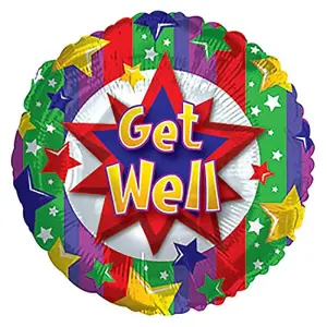 Stars Get Well Foil Balloon Multicoloured (One Size)