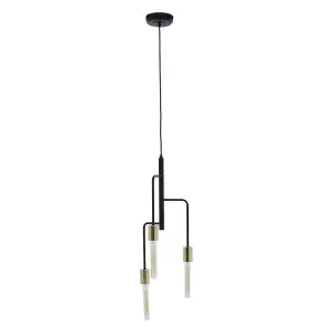 Interiors by Premier Lagona 3 Bulb Gold And Black Pendant Light