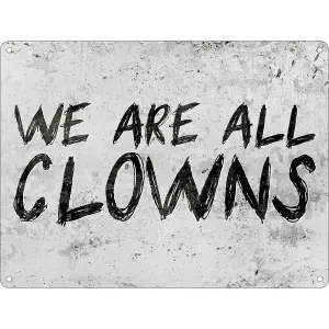 Grindstore We Are All Clowns Mini Plaque Grey/Black (One Size)