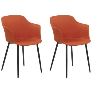 Set of 2 Dining Chairs ELIM Orange