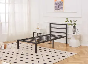 Taylor Minimalist Black Metal Bed Frame Single