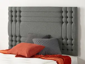 Somnior Flexby Grey Linen 4FT Memory Foam Divan Bed With Mattress & Headboard - Small Double