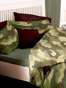 Army Camouflage Reversible Double Duvet Cover and Pillowcase Set