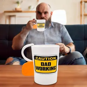 Caution Dad Working Ceramic Mug For Tea Coffee Hot Chocolate Hot & Cold Drinks Gift For Someone Special Funny Message