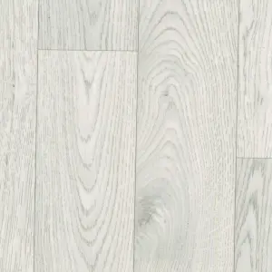 White Anti-Slip Wood Effect Vinyl Flooring For LivingRoom, Hallways, Kitchen, 2.0mm Thick Vinyl Sheet -2m(6'6") X 2m(6'6")-4m²