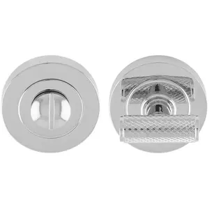 Knurled T Bar Thumbturn & Release Lock - Polished Chrome - Bathroom Door WC