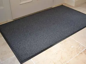 Heavy Duty Rubber Non-Slip Absorbent Barrier Mat - Black 120 x 180cm Indoor & Outdoor